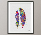 Feather Inspirational Quote Watercolor Art Print Wedding Gift Wall Art Poster Watercolor Bird Geekery Wall Decor Art Wall Hanging [NO 48] - CocoMilla