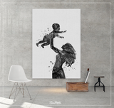 Mother Holding Baby Art BW Watercolor Print Mother and Baby Parent Love Boy Girl Family Kids Birthday New Mum Baby Shower Nursery Gift-1361 - CocoMilla
