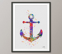 Anchor Watercolor Painting Sail illustrations Coastal Living Sailor Wall Art Poster Giclee Wall Art Decor Home Decor Wall Hanging No [254] - CocoMilla