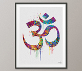 Om Art Symbol Watercolor Print Ohm Yoga Art, Yogi, Yoga Poster, Om Decor, Yoga Print, Yoga Studio, Sukhasana, Yoga Wall Decor, Yoga Gift-828 - CocoMilla