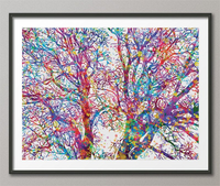 Tree Branch Watercolor Print Nature Tree Branches Forest Painting Housewarming Gift Office Wedding Gift Home Decor Wall Art Wall Hanging-400 - CocoMilla