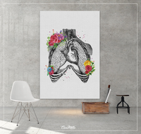 Lungs and Heart Floral Anatomy Watercolor Print Flowers Medical Art Print Wall Decor Doctor Print Anatomical Office Clinic Wall Art-1342 - CocoMilla