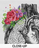 Lungs and Heart Floral Anatomy Watercolor Print Flowers Medical Art Print Wall Decor Doctor Print Anatomical Office Clinic Wall Art-1342 - CocoMilla