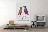 Penguin Couple Love Quote Watercolor Print Together Friendship LGBT Wall Art Valentines Day Home Decor Anniversary Housewarming Gift-1655 - CocoMilla