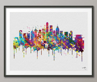Hong Kong Skyline Chinese Travel Gift Watercolor China Cityscape Art Print Wall Wedding Gift Wall Decor Art Home Decor Wall Hanging-539 - CocoMilla