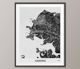 Darwin City Map Watercolor Print Darwin Map Art Print Australia Travel Decor Wanderlust Decor Wall Hanging Darwin Map Wall Art Poster-1058 - CocoMilla