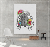 Tooth Anatomy and Palate Floral Watercolor Print Flowers Medical Art Tooth Dental Clinic Office Decor Orthodontist Dentistry Dentist-1339 - CocoMilla
