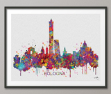 Bologna Skyline, Bologna City, Bologna Watercolor Print, Italy Art Print, Wedding Gift, Travel Wall Decor, Home Decor, Wall Hanging-903 - CocoMilla
