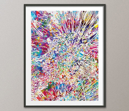 Streptococcus Bacteria Watercolor Print Immunology Doctor Medical Art Medical Office ear nose throat Doctor Gift ENT Microbiology Decor-316 - CocoMilla