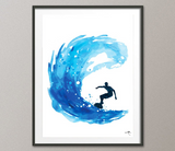 Surf Watercolor Print Painting Surfer Boy Painting Art Wall Art Giclee Wall Decor Summer Ocean Home Decor Nursery Wall Hanging [NO 680] - CocoMilla