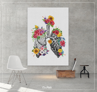 Lungs Floral Anatomy Watercolor Print Flowers Medical Art Science Art inhale Breathe Medicine Pulmonologist Doctor Clinic Office Decor-1336 - CocoMilla