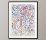 Neuron Network Watercolor Print Medical Art Science Neurology Brain Psychiatry CANVAS Art Doctor Office Clinic Decor Neural Synapses-1266 - CocoMilla