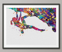 Climber Girl Watercolor Print Rock Climbing Extreme Sport Women Poster Extreme Sport Adventure Outdoor Like a Girl Wall Art Decor-1395 - CocoMilla