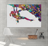 Climber Girl Watercolor Print Rock Climbing Extreme Sport Women Poster Extreme Sport Adventure Outdoor Like a Girl Wall Art Decor-1395 - CocoMilla
