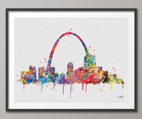 Saint Louis Missouri Skyline United States Watercolor Art Print Wall Wedding Gift Wall Decor Art Home Decor Wall Hanging No 286 - CocoMilla