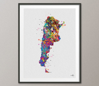 Argentina Watercolor Map South America Art Print Wall Art Wedding Gift Poster Home Map Wall Decor Home Travel Decor Map Wall Hanging-383 - CocoMilla