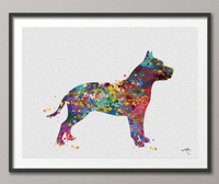 Pitbull Dog Watercolor Print Wedding Gift Fine Art Print Children's Wall Art Wall Decor Art Home Decor Wall Hanging No 360 - CocoMilla