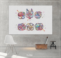 Surfaces Molar Teeth Watercolor Print Human Tooth Anatomical Art Dental Clinic Decor Art Dentistry Office Dentist Gift Orthodontist-1267 - CocoMilla