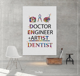 Dentist Quote Watercolor Print Doctor Engineer Artist Teeth Stomatology Clinic Geek Gift Nerd Wall Decor Medical Art Dental Office Art-1414 - CocoMilla