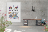 Dentist Quote Watercolor Print Doctor Engineer Artist Teeth Stomatology Clinic Geek Gift Nerd Wall Decor Medical Art Dental Office Art-1414 - CocoMilla