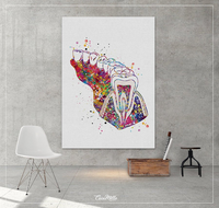 Molar Tooth Section Diagram Watercolor Print Human Teeth Anatomy Dental Office Clinic Decor Art Dentistry Dentist Gift Dental Hygienist-1237 - CocoMilla