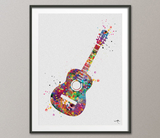 Acoustic Guitar Music Instrument Watercolor Print Classic Guitar Player Music Art Wall Decor Guitarist Gift Geekery Nerdy Wall Hanging-959 - CocoMilla