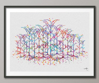 Neural Network 3 Watercolor Print Abstract Medical Art Science Neurology Brain Psychiatry Therapy Art Doctor Poster Neuron Synapses-1218 - CocoMilla