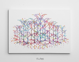 Neural Network 3 Watercolor Print Abstract Medical Art Science Neurology Brain Psychiatry Therapy Art Doctor Poster Neuron Synapses-1218 - CocoMilla