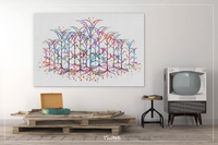 Neural Network 3 Watercolor Print Abstract Medical Art Science Neurology Brain Psychiatry Therapy Art Doctor Poster Neuron Synapses-1218 - CocoMilla