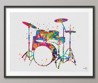 Drums Watercolor Print Drum Set Music Instrument Wall Art Poster Music Art Wall Decor Music Drummer Decor Geekery Nerdy Wall Hanging-957 - CocoMilla