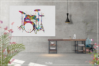 Drums Watercolor Print Drum Set Music Instrument Wall Art Poster Music Art Wall Decor Music Drummer Decor Geekery Nerdy Wall Hanging-957 - CocoMilla