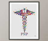 Caduceus Pediatric Nurse Practitioner PNP Watercolor Art Print Wall Art Nurse Gift Medical Art Gift for Doctor Home Decor Office Decor-15 - CocoMilla
