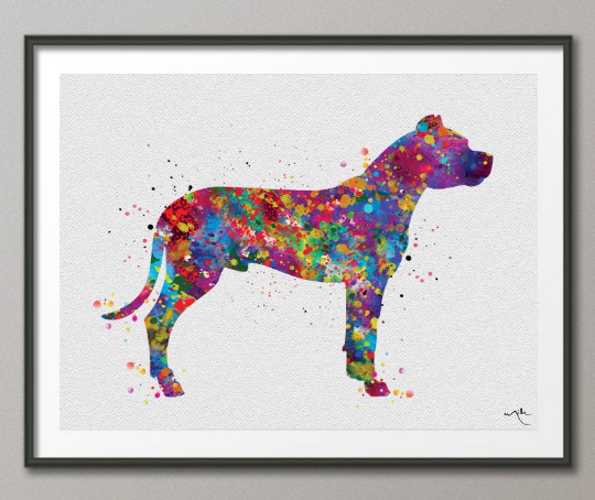 Dogo Argentino Watercolor Print Dogo Argentino Art Print Poster Gift Pet Dog Love Puppy Friend Animal Dog Poster Custom Pet Portrait-1104 - CocoMilla