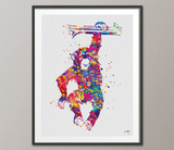 Monkey Hanging Chimp Watercolor Print Chimpanzee Monkey Painting Baby Shower Kids Nursery Wall Art Wall Decor Art Animal Wall Hanging-768 - CocoMilla