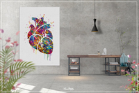 Heart Anatomy Watercolor Art Print Medical Art Anatomy Decor Cardiology Clinic Office Decor Wall Hanging Cardiologist Science Wall Art-77 - CocoMilla