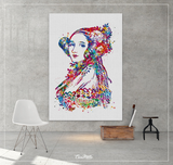 Ada Lovelace Watercolor Print Mathematician Programming Pioneer Computer Science Technology Art Nerdy Gift Student Gift -1494 - CocoMilla