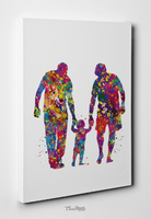 Two Dads Watercolor Print Same Sex Gay Adoption LGBT Family Love Wins Wedding Gift Wall Art Love is Love Gift Art Home Decor Mr and Mr-557 - CocoMilla