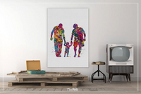 Two Dads Watercolor Print Same Sex Gay Adoption LGBT Family Love Wins Wedding Gift Wall Art Love is Love Gift Art Home Decor Mr and Mr-557 - CocoMilla