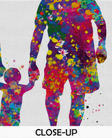 Two Dads Watercolor Print Same Sex Gay Adoption LGBT Family Love Wins Wedding Gift Wall Art Love is Love Gift Art Home Decor Mr and Mr-557 - CocoMilla