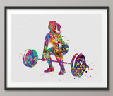 Woman Weightlifter Watercolor Print Female Weightlifting Gift Art Wall Decor Gym Fitness Like a Girl Ladies Sports Art Sport Wall Art-1498 - CocoMilla