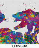 Bull and Bear Watercolor Print Office Decor Wall street Stock Market Exchange Bull vs. Bear Business World Wall Art Investor Trader Gift-702 - CocoMilla