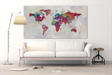 World Map Push Pin, Large world map, Decorative Push Pins, Abstract World Map, Travel Gift, Wall Decor, Worldmap poster print, Rustic-859 - CocoMilla