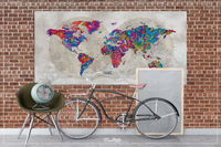 World Map Push Pin, Large world map, CANVAS Print Map, Abstract World Map, Travel Gift, Map Wall Decor, Worldmap Poster, Christmas Gift-1105 - CocoMilla