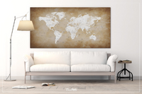 World Map, Watercolor World Map, Push Pin World Map, Extra Large World Map, Push Pin Travel Map, Wall Decor, Wall Hanging, Wanderlust-46 - CocoMilla