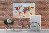 Push Pin World Map, Watercolor World Map, Canvas World Map, Push Pin Travel Map, Wanderlust, Wall Decor, Home Decor, Wall Hanging-863 - CocoMilla
