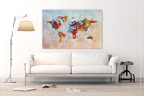 Push Pin World Map, Watercolor World Map, Canvas World Map, Push Pin Travel Map, Wanderlust, Wall Decor, Home Decor, Wall Hanging-863 - CocoMilla