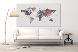 World Map Push Pin, Large world map, Decorative Push Pins, Abstract World Map, Travel Gift, Wall Decor, Worldmap poster, Pastel World Map-54 - CocoMilla