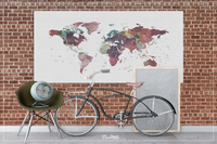 World Map Push Pin, Large world map, Decorative Push Pins, Abstract World Map, Travel Gift, Wall Decor, Worldmap poster, Pastel World Map-54 - CocoMilla