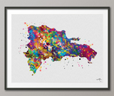 Dominican Republic Map Watercolor Print Map Decor Wanderlust Art Print Wedding Gift Poster Travel Anniversary Gift Wall Art Hanging-1242 - CocoMilla