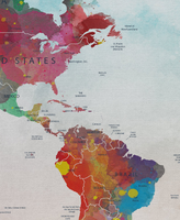World Map, Watercolor World Map, Push Pin World Map, Extra Large World Map, Push Pin Travel Map, Wall Decor, Wall Hanging, Wanderlust-855 - CocoMilla